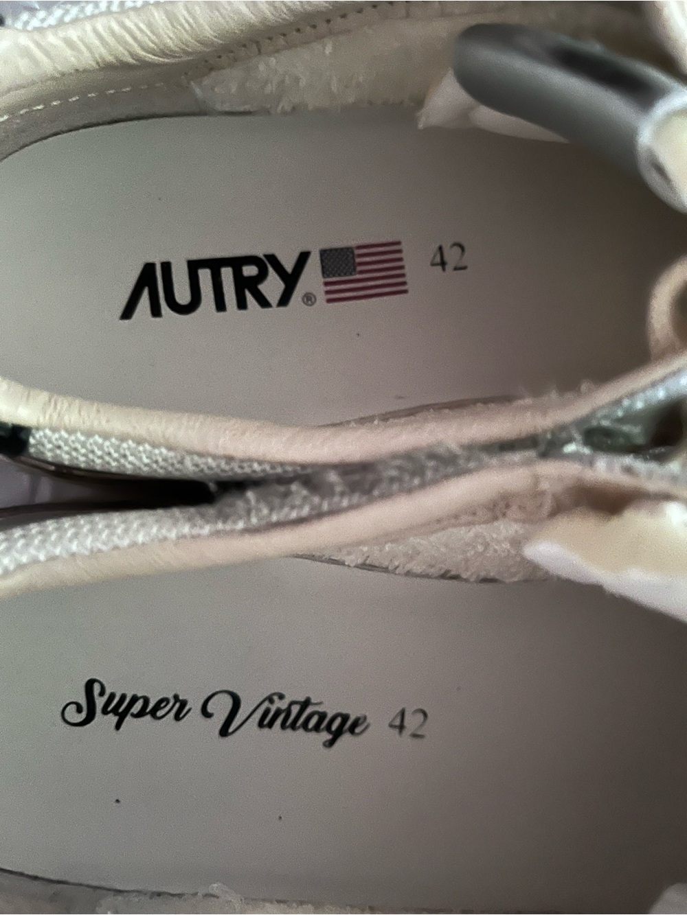 Autry Super Vintage Men's Sneakers in White, Silver & Gray - Picture 4 of 5
